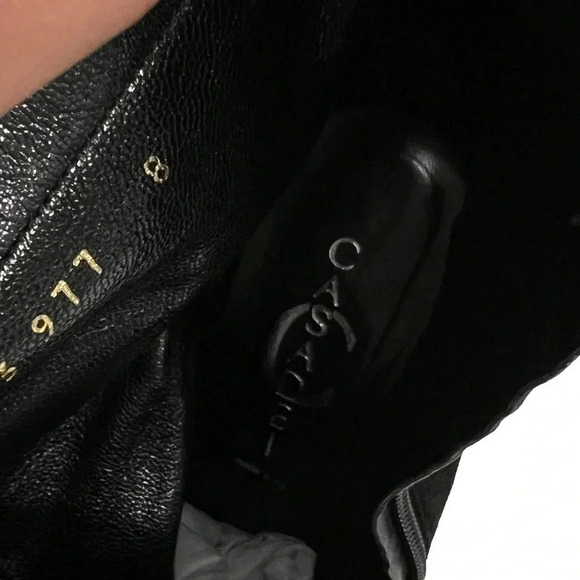 CASADEI Black Suede Stiletto Silver Rivets Studs Boots Snip Toe Chic Size 8 - Picture 7 of 11